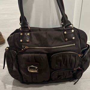 Brown nylon and leather MZ Wallace Women's Bag
